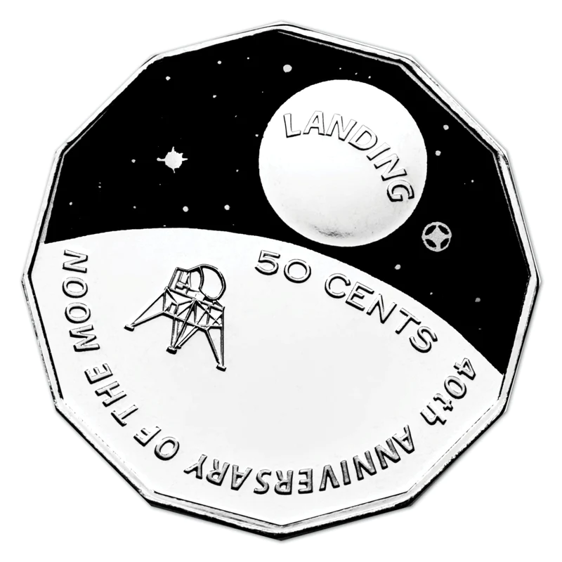 2009 50 cent Uncirculated Coin: "40th Anniversary of Moon Landing."