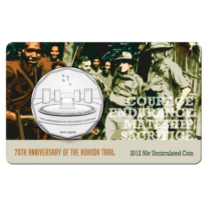 2012 50 cent Uncirculated Coin: "70th Anniversary of the Kokoda Trail."