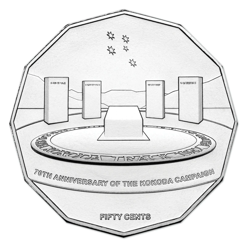 2012 50 cent Uncirculated Coin: "70th Anniversary of the Kokoda Trail."