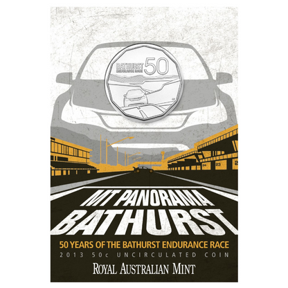 2013 50 cent Uncirculated Coin: "50 Years of the Bathurst Endurance Race."