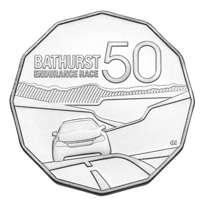 2013 50 cent Uncirculated Coin: "50 Years of the Bathurst Endurance Race."