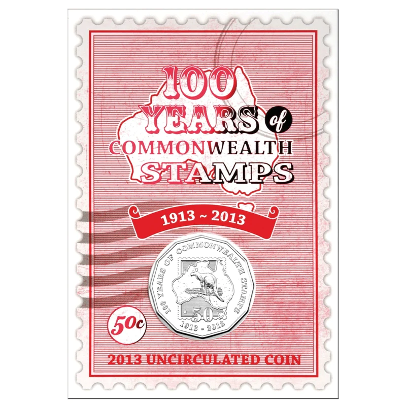 2013 50 cent Uncirculated Coin: "100 Years of Commonwealth Stamps."