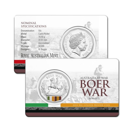 2014 50 cent Uncirculated Coin: Australia At War - "Boer War."