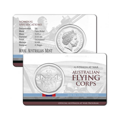 2014 50 cent Uncirculated Coin: Australia At War - "Australian Flying Corps."