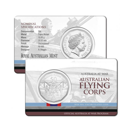 2014 50 cent Uncirculated Coin: Australia At War - "Australian Flying Corps."