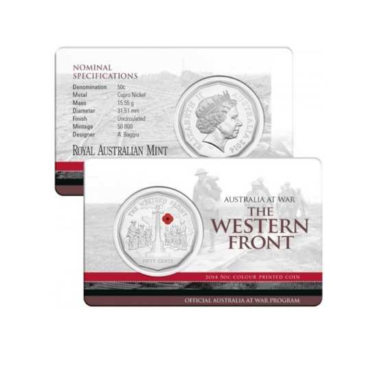 2014 50 cent Uncirculated Coin: Australia At War - "The Western Front."