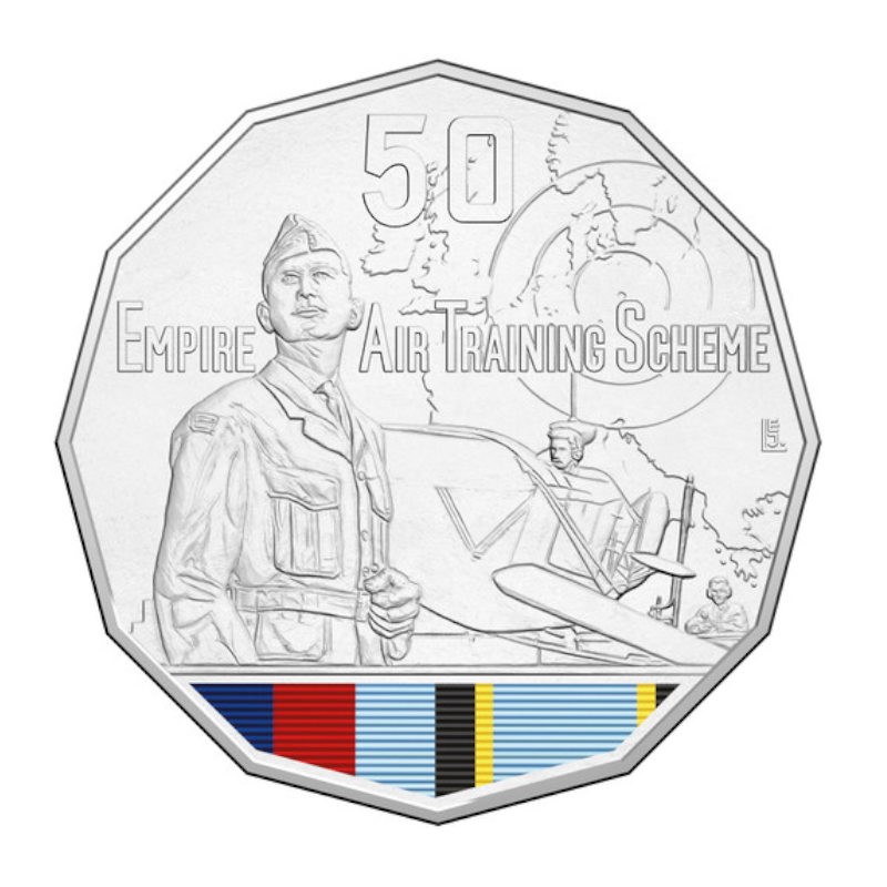 2015 50 cent Uncirculated Coin: Australia At War - "Empirer Air Training Scheme."