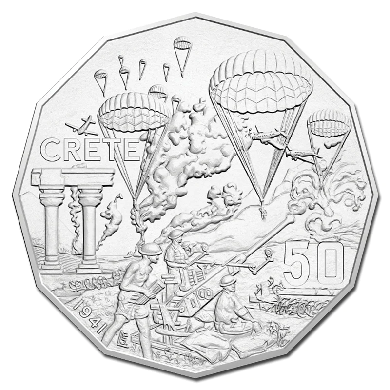 2015 50 cent Uncirculated Coin: Australia At War - "Crete."