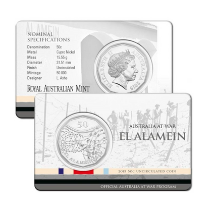 2015 50 cent Uncirculated Coin: Australia At War - "El Alamein."