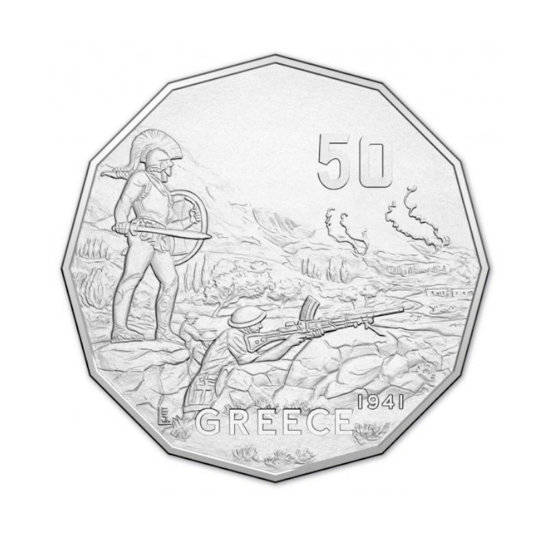 2015 50 cent Uncirculated Coin: Australia At War - "Greece."