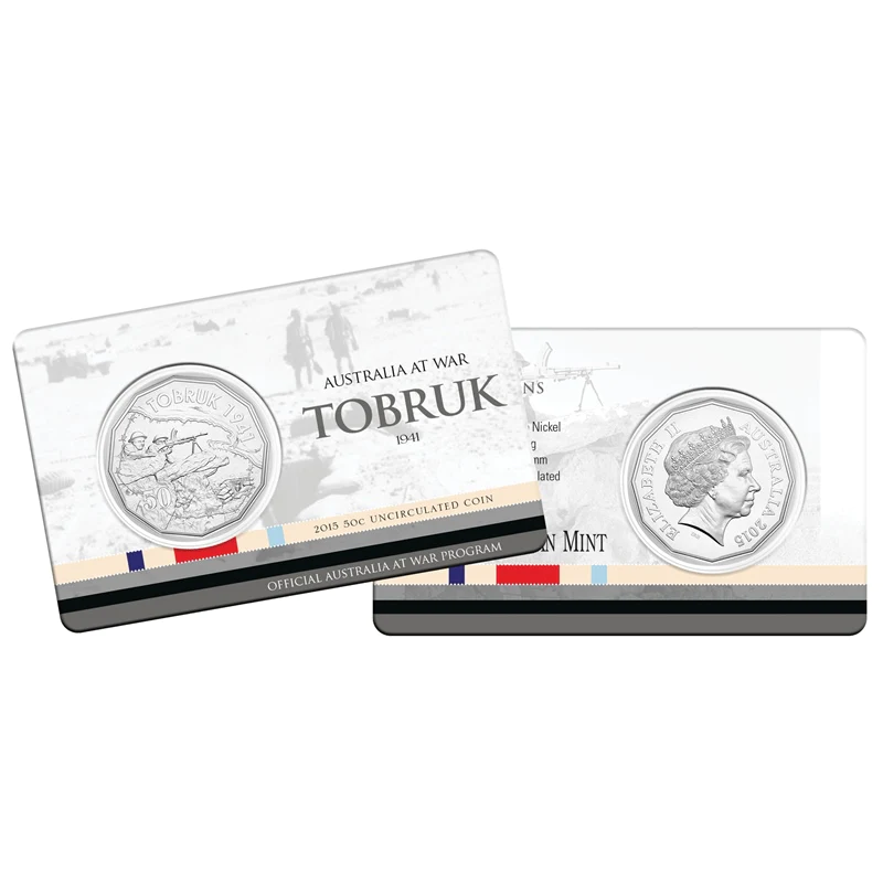 2015 50 cent Uncirculated Coin: Australia At War - "Tobruk."