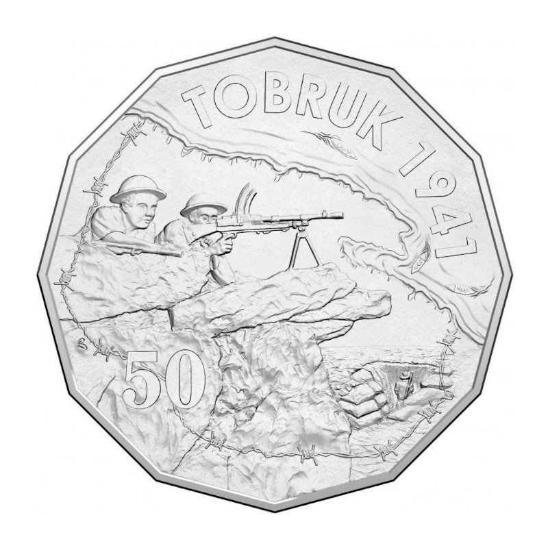 2015 50 cent Uncirculated Coin: Australia At War - "Tobruk."