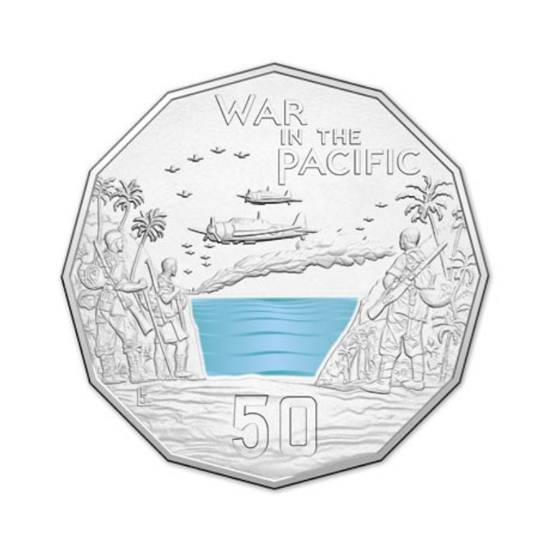 2015 50 cent Uncirculated Coin: Australia At War - "War In The Pacific."