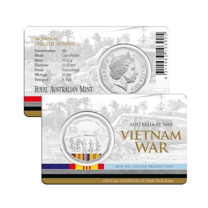 2016 50 cent Uncirculated Coin: Australia At War - "Vietnam War."