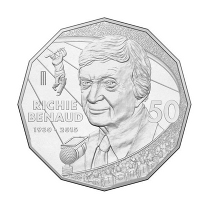 2017 50 cent Uncirculated Coin: "Richie Benaud - The Voice of Cricket."