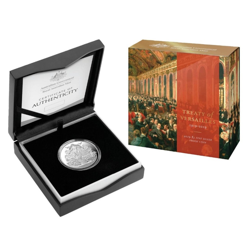 2019 $5 Silver Proof Coin: "Treaty of Versailles."