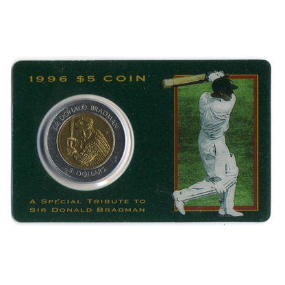 1996 $5 Uncirculated Coin: "Sir Donald Bradman."