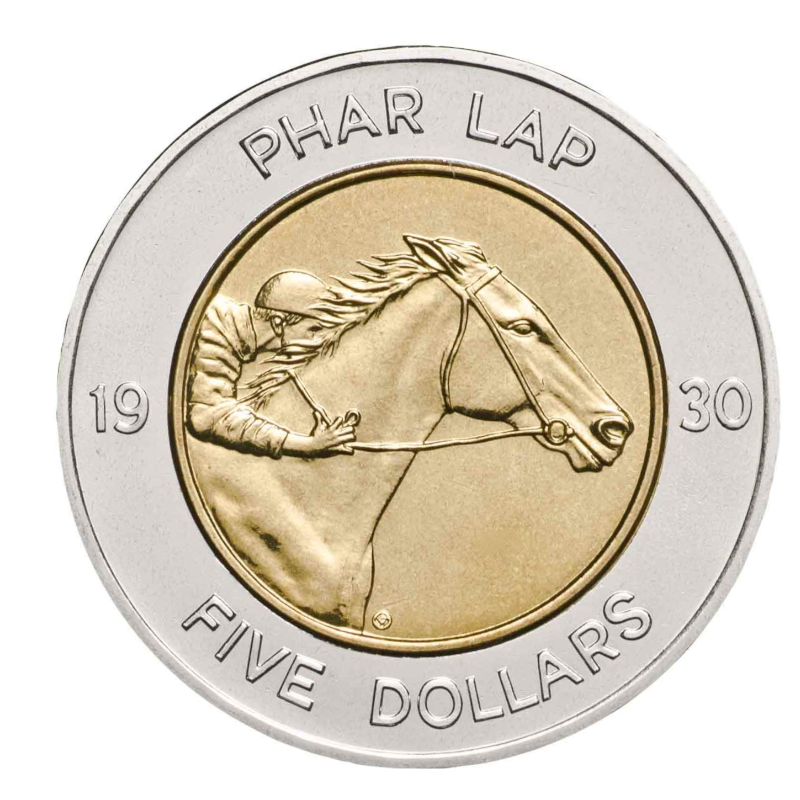 2000 $5 Uncirculated Coin: "70th Anniversary of Phar Lap's 1930 Melbourne Cup Victory."