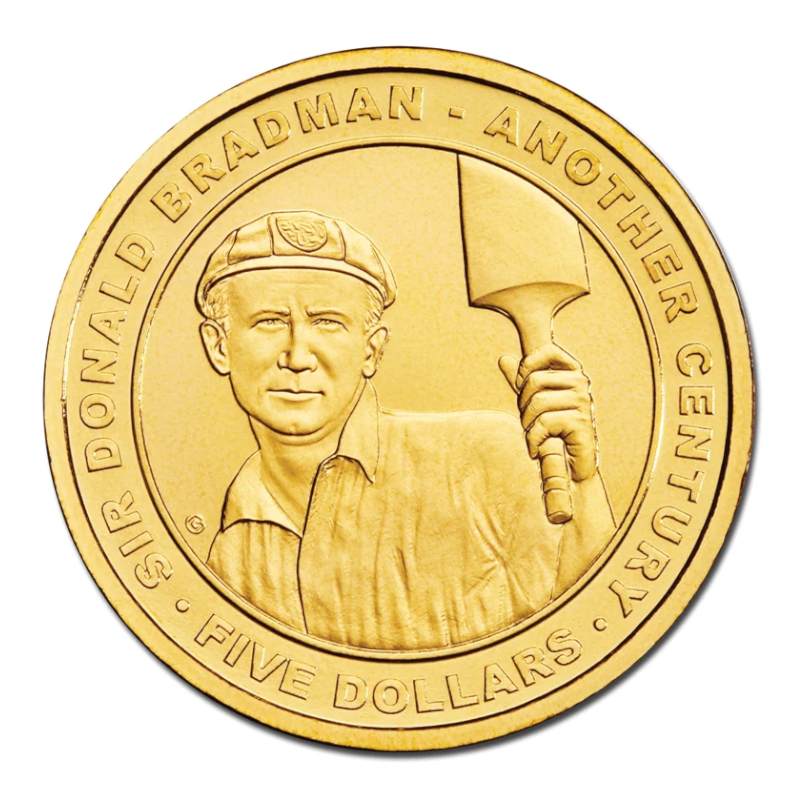 2008 $5 Uncirculated Coin: "100th Anniversary of Sir Donald Bradman's Birth."