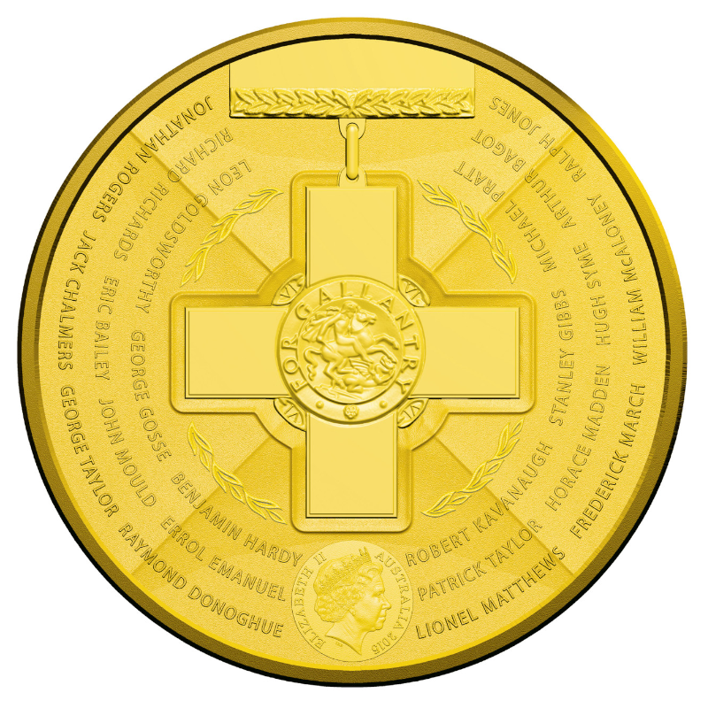 2015 $5 Gold-Plated Silver Frosted Uncirculated Coin: "Australian Bravery."