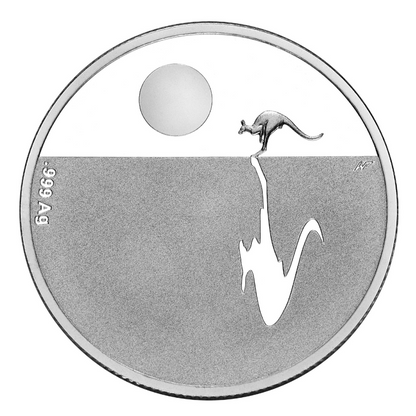 2012 $1 Silver Proof Coin: "Kangaroo At Sunset."