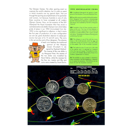 1992 Australian Mint Set: "Barcelona Olympics."