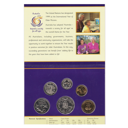 1999 Australian Mint Set: "International Year of Older Persons."