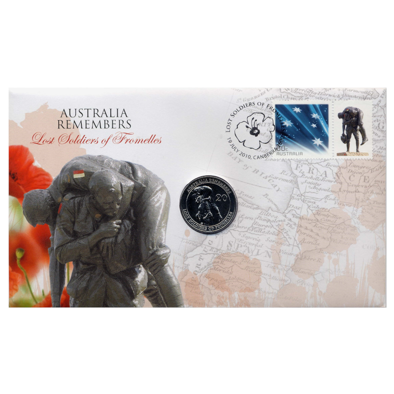 2010 20c PNC: "Australia Remembers - Lost Soldiers of Fromelles."