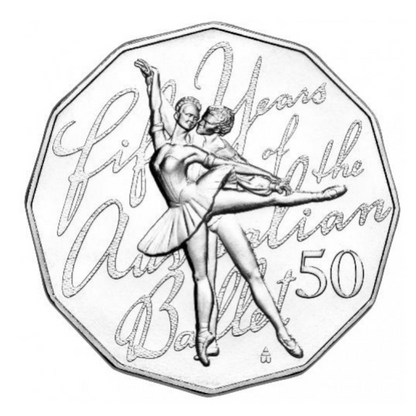 2012 50c PNC: "The Australian Ballet 50 Years."