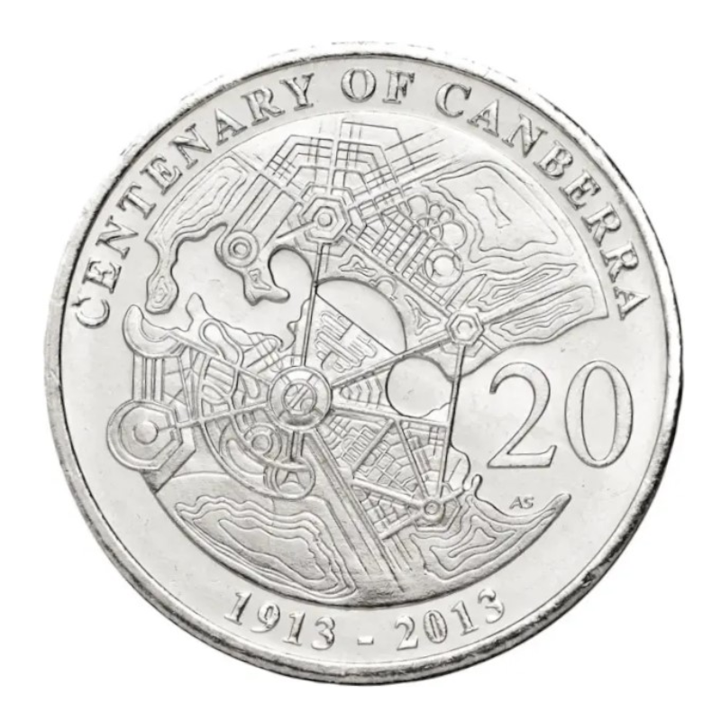 2013 20c PNC: "Centenary of Canberra."