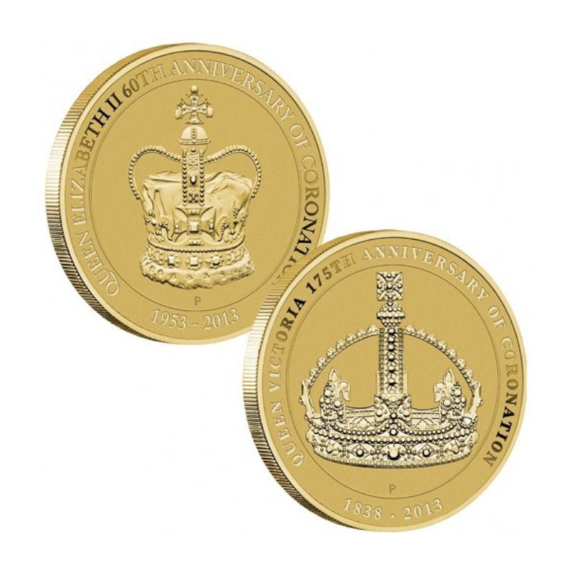 2013 $1 Two Coin PNC: "Celebrating the Queens' Coronations."