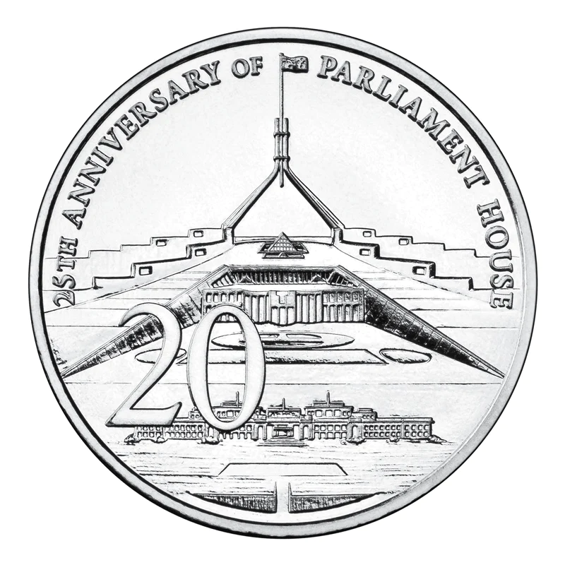 2013 20c PNC: "25th Anniversary of Parliament House."