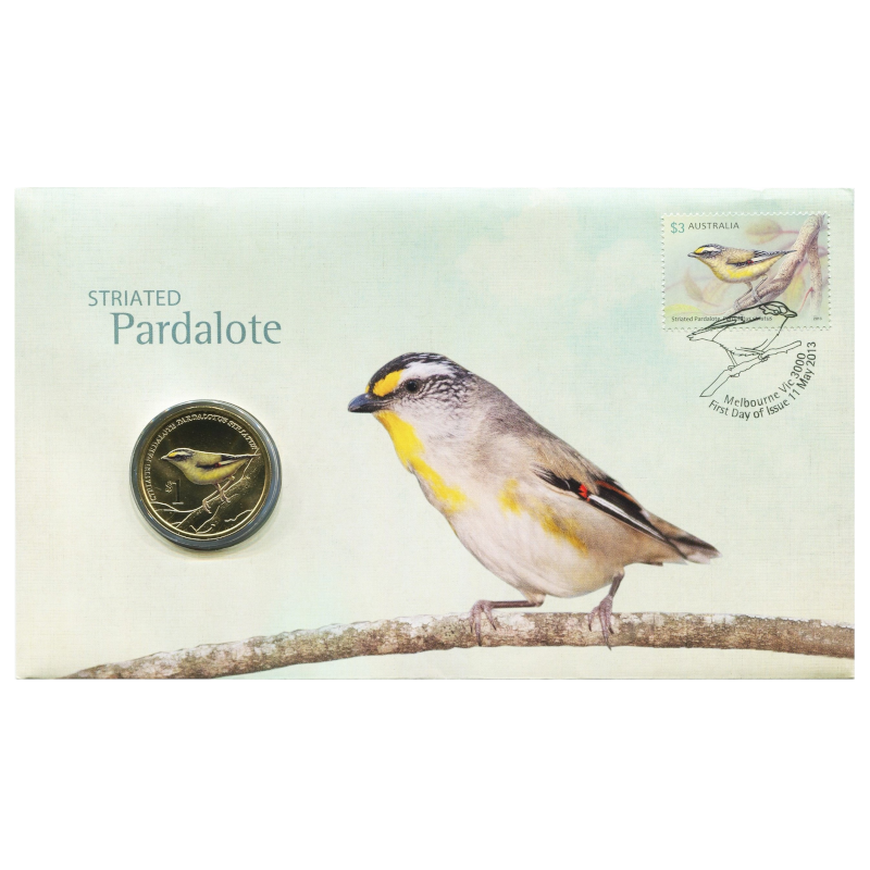 2013 $1 Tuvalu PNC: "Striated Pardalote."