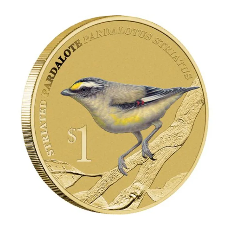 2013 $1 Tuvalu PNC: "Striated Pardalote."