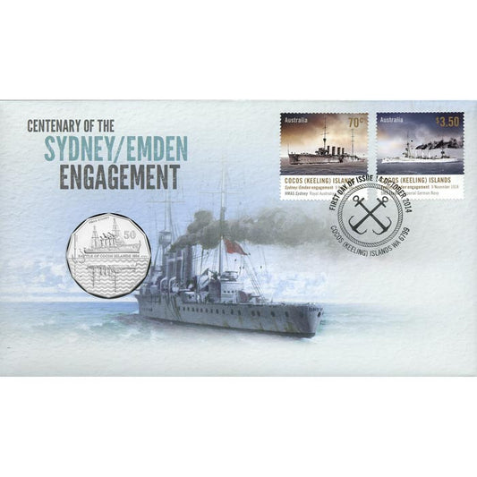 2014 50c PNC: "Centenary of the Sydney/Emden Engagement."