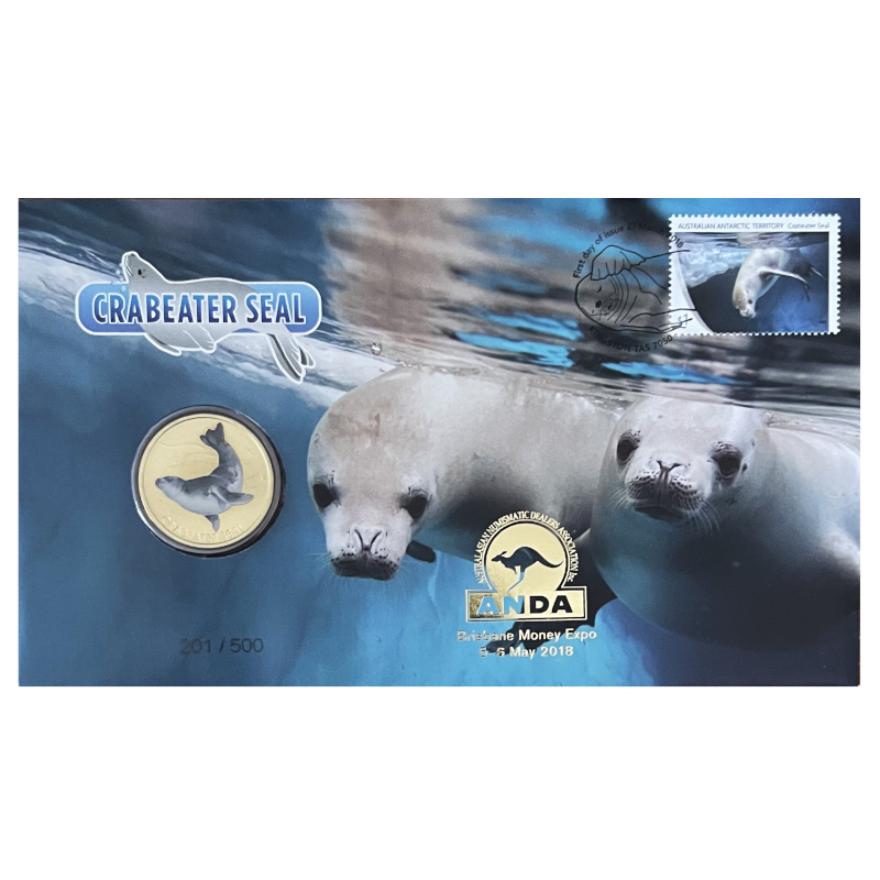 2018 $1 Tuvalu PNC: "Crabeater Seal." - ANDA Show.