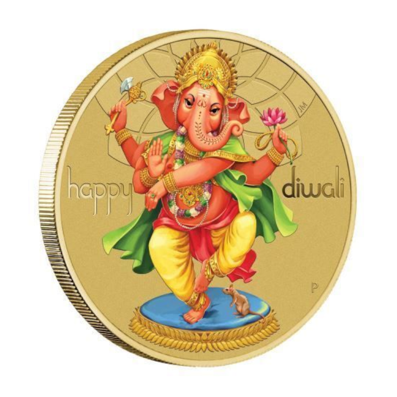 2018 $1 Tuvalu PNC: "Happy Diwali." - ANDA Show.