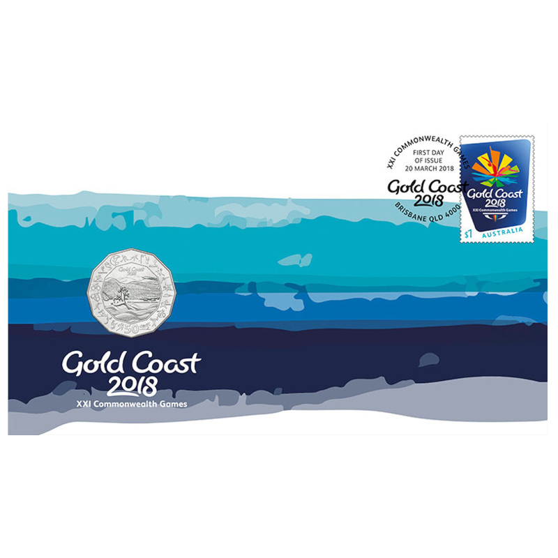 2018 50c PNC: "Gold Coast XXI Commonwealth Games."