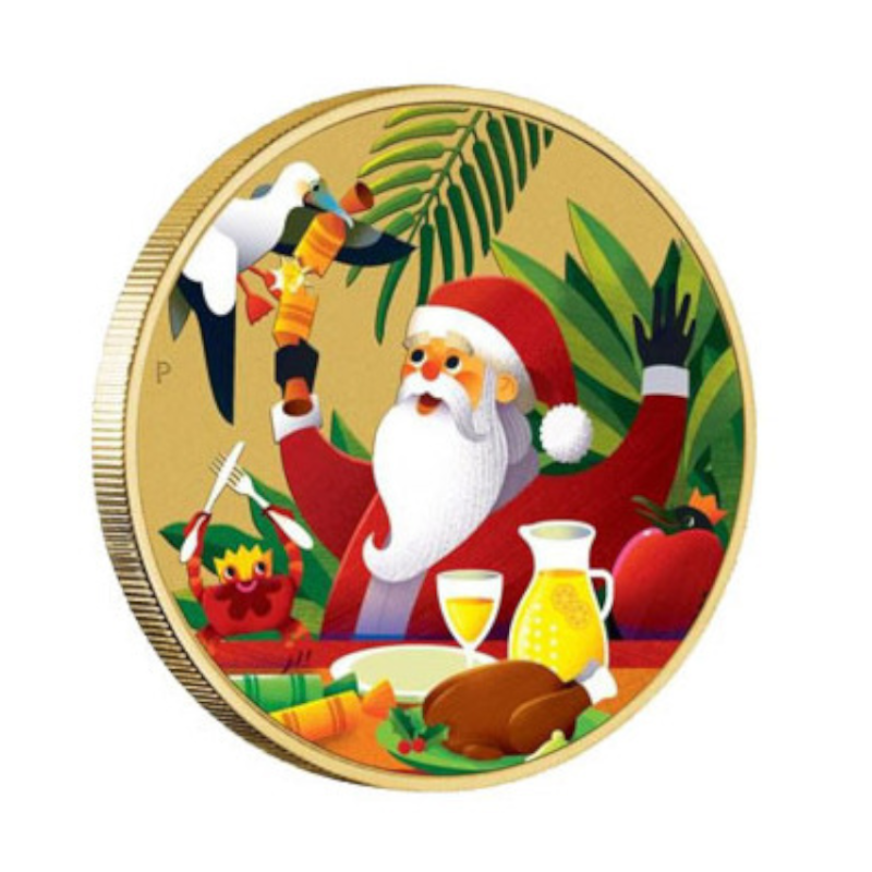 2019 $1 Tuvalu PNC: "Merry Christmas."