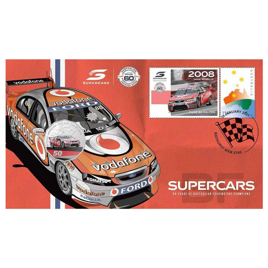 2020 50c PNC: V8 Supercars - "2008 Ford BF Falcon - Jamie Whincup."