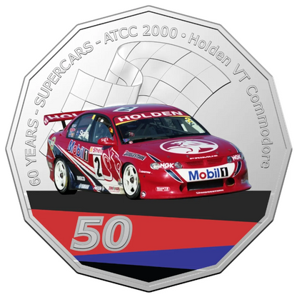 2020 50c PNC: V8 Supercars - "2000 Holden VT Commodore - Mark Skaife."