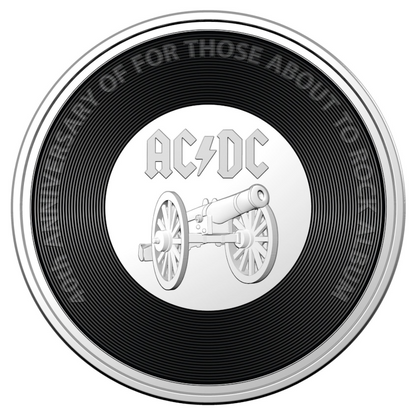 2021 20 cent Coloured Uncirculated Coin: AC/DC - "40th Anniversary of the For Those About To Rock Album."