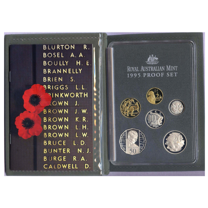 1995 Australian Proof Set: "50th Anniversary of the End of World War II."