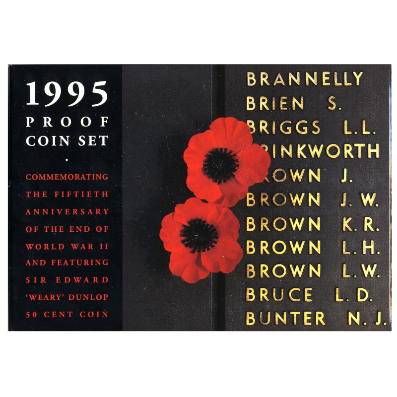 1995 Australian Proof Set: "50th Anniversary of the End of World War II."