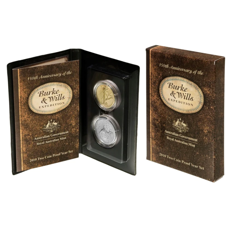 2010 2 Coin Proof Set: "Burke & Wills Expedition."