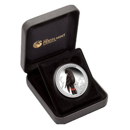 2013 50c 1/2oz. Silver Proof Coin: "Birds of Australia - Red-tailed Black Cockatoo."