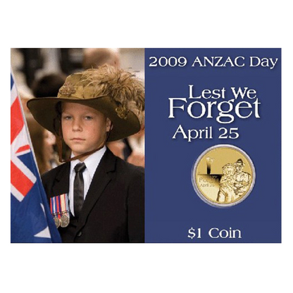 2009 $1 Uncirculated Coin: "Anzac Day - Lest We Forget."