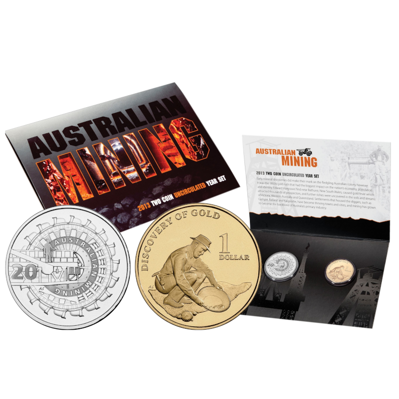 2013 Two Coin Mint Set: "Australian Mining."