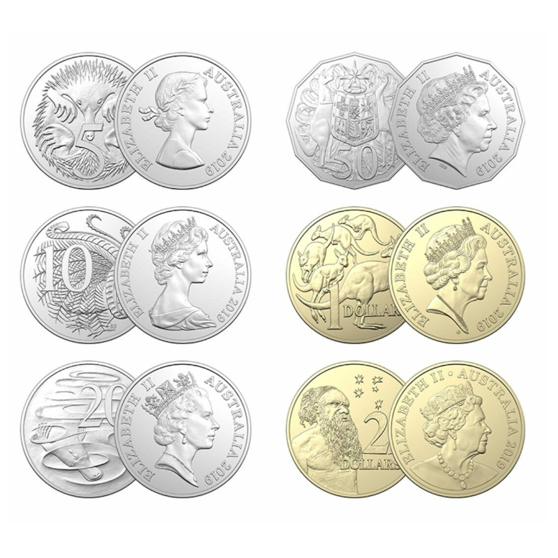 2019 Mint Set: Effigies Over Time."