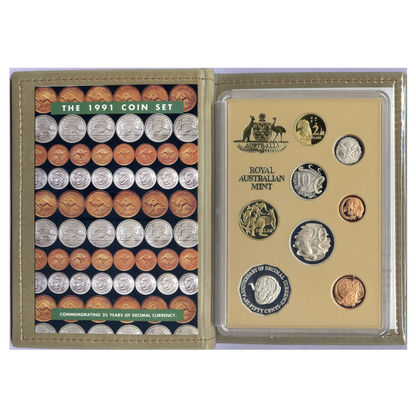 1991 Australian Proof Set: "25 Years of Decimal Currency."